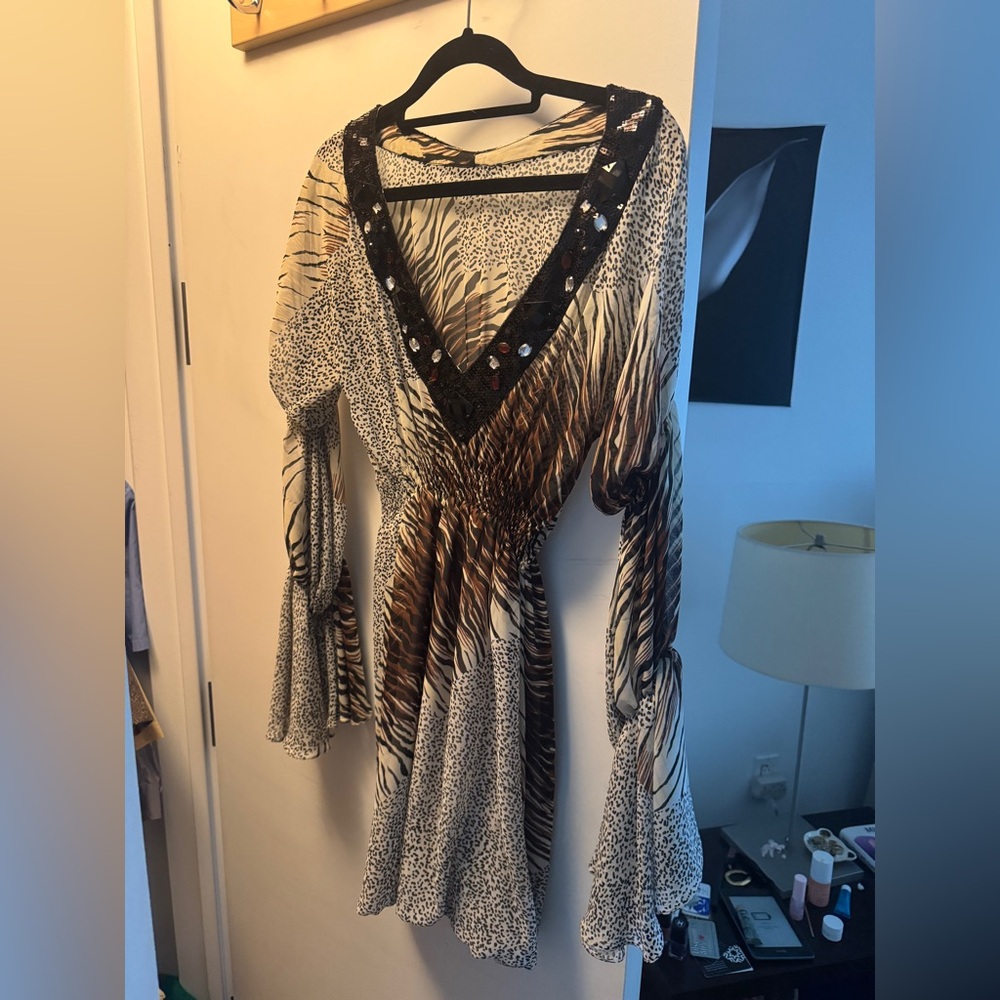 Custom-made dress with Roberto Cavalli fabric